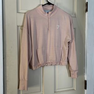 Light Pink Gymshark cropped Quarter Zip